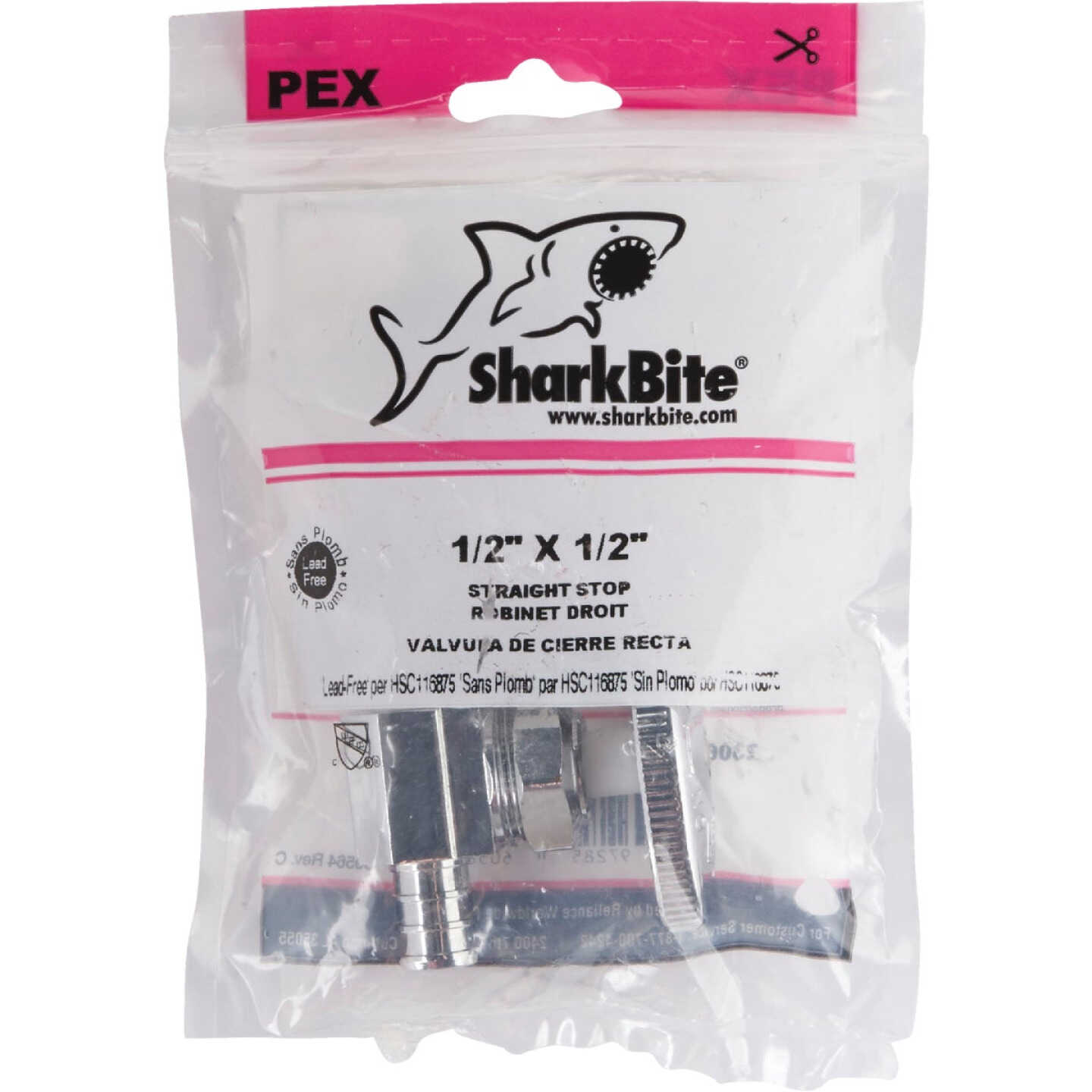 SharkBite 1/2 In. CF x 1/2 In. CF Multi-Turn Straight PEX Stop Valve Image 2