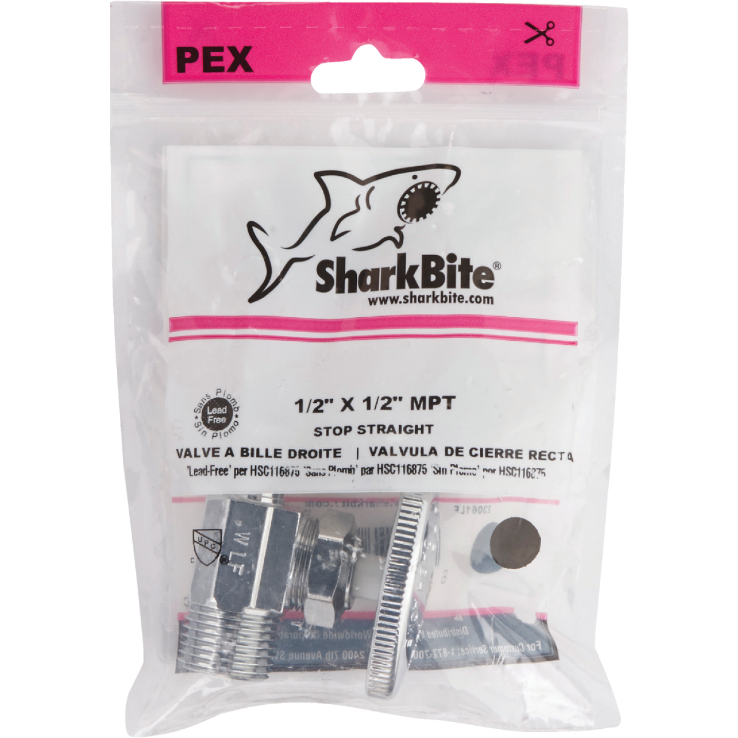 SharkBite 1/2 In. CF x 1/2 In. MPT Brass Straight Valve Image 2