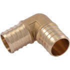 SharkBite 1 In. x 1 In. Barb 90 Deg. Brass 1/4 Bend PEX Elbow (10-Pack) Image 1