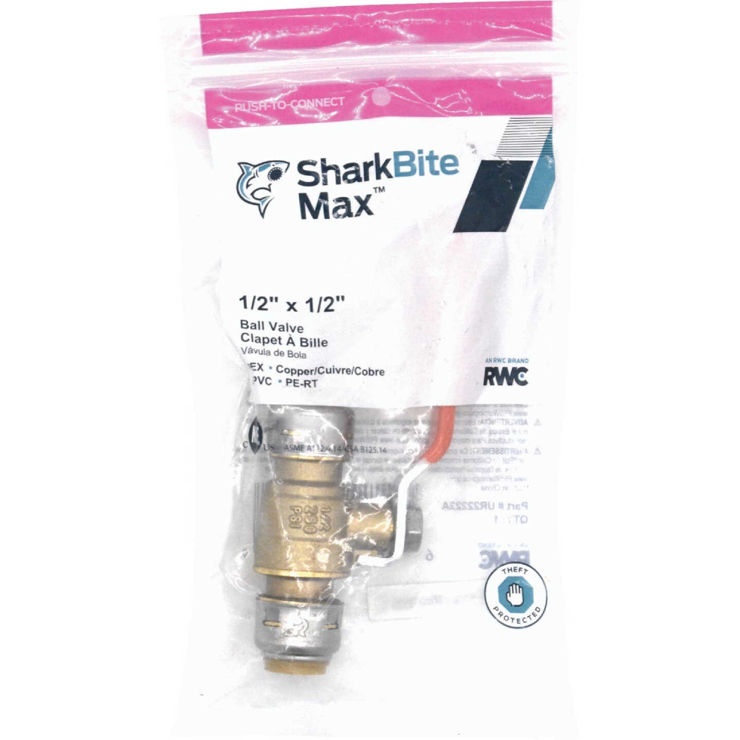 SharkBite 1/2 In. Brass Push-Fit Ball Valve Image 6