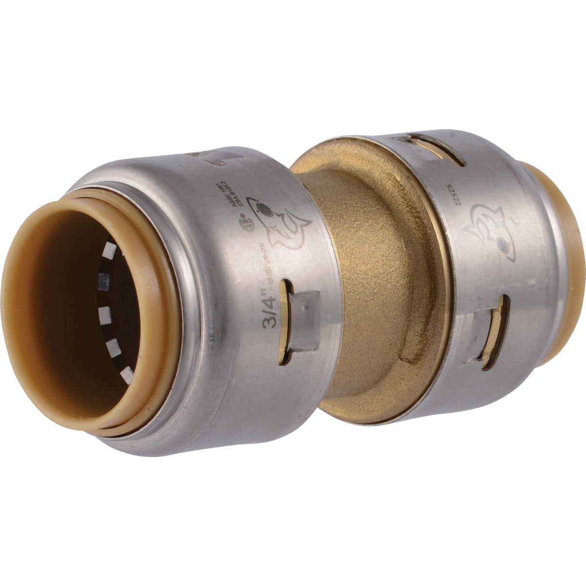 SharkBite 3/4 In. Push-to-Connect Straight Brass Coupling