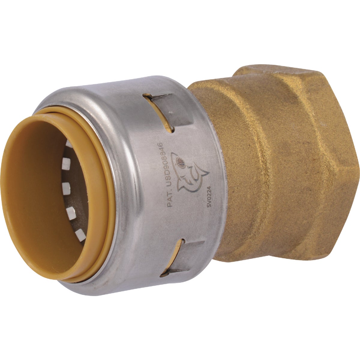 SharkBite 1 In. x 1 In. FNPT Straight Brass Push-to-Connect Female Adapter Image 1