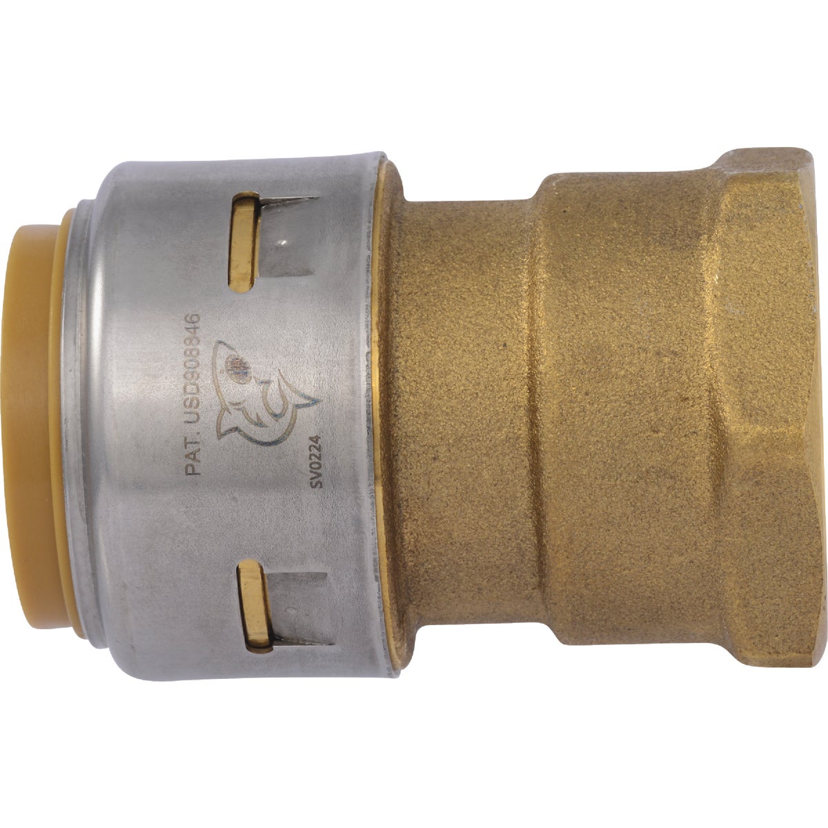 SharkBite 1 In. x 1 In. FNPT Straight Brass Push-to-Connect Female Adapter Image 3