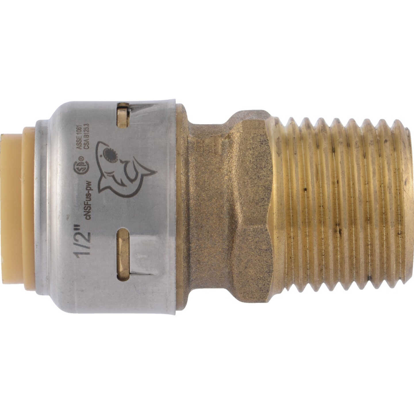 SharkBite 1/2 In. x 1/2 In. MNPT Straight Brass Push-to-Connect Male Adapter Image 7