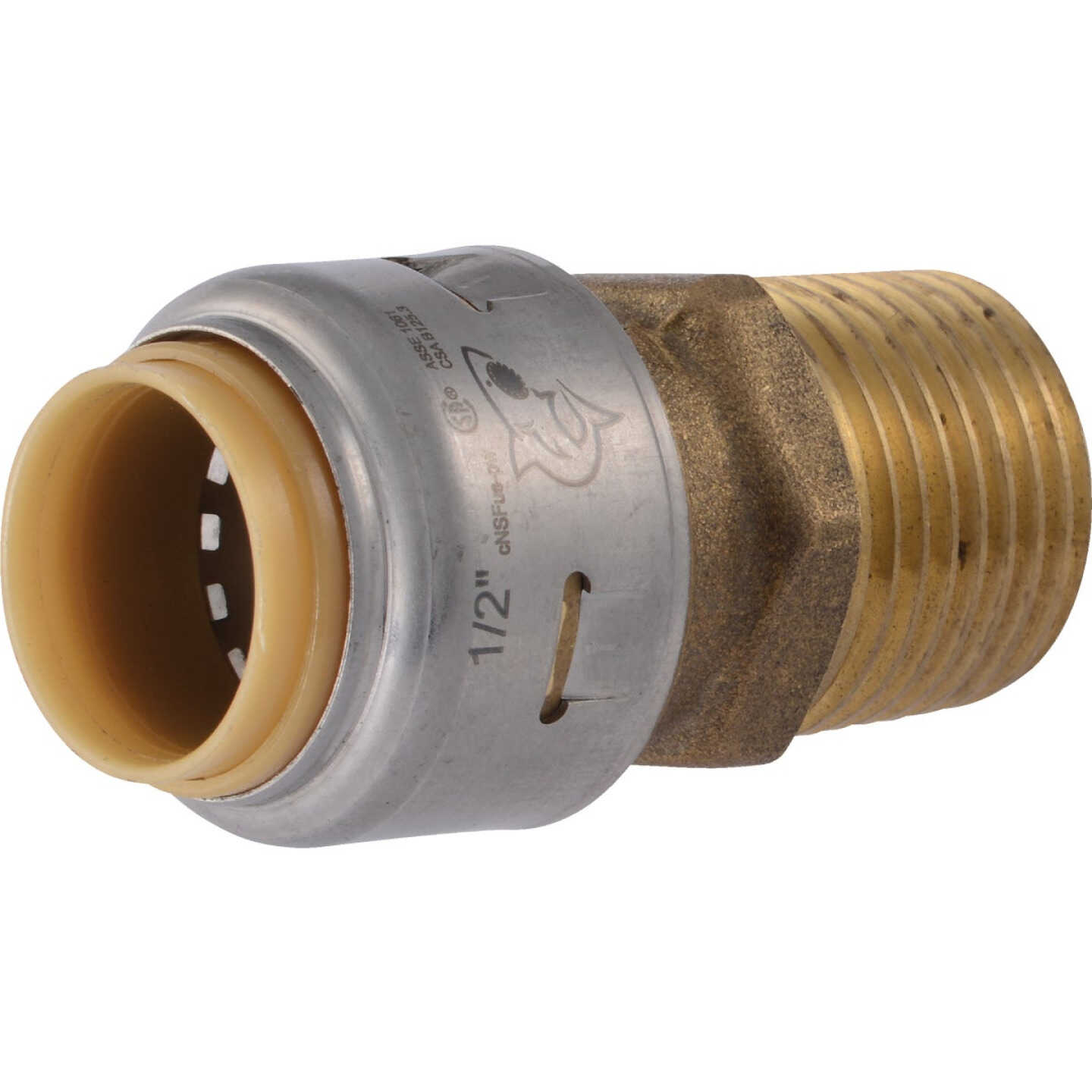 SharkBite 1/2 In. x 1/2 In. MNPT Straight Brass Push-to-Connect Male Adapter Image 1