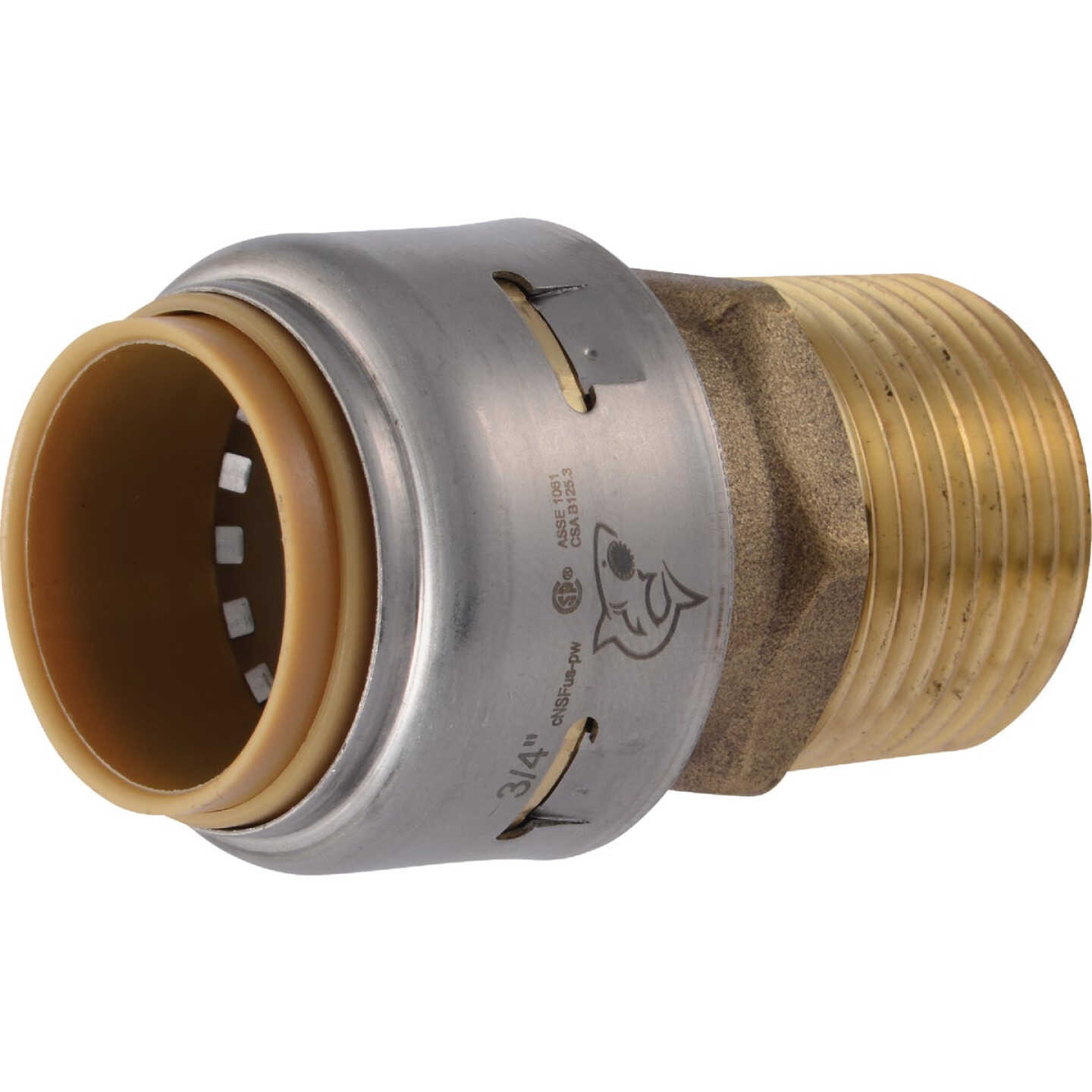 SharkBite 3/4 In. x 3/4 In. MNPT Straight Brass Push-to-Connect Male Adapter Image 1