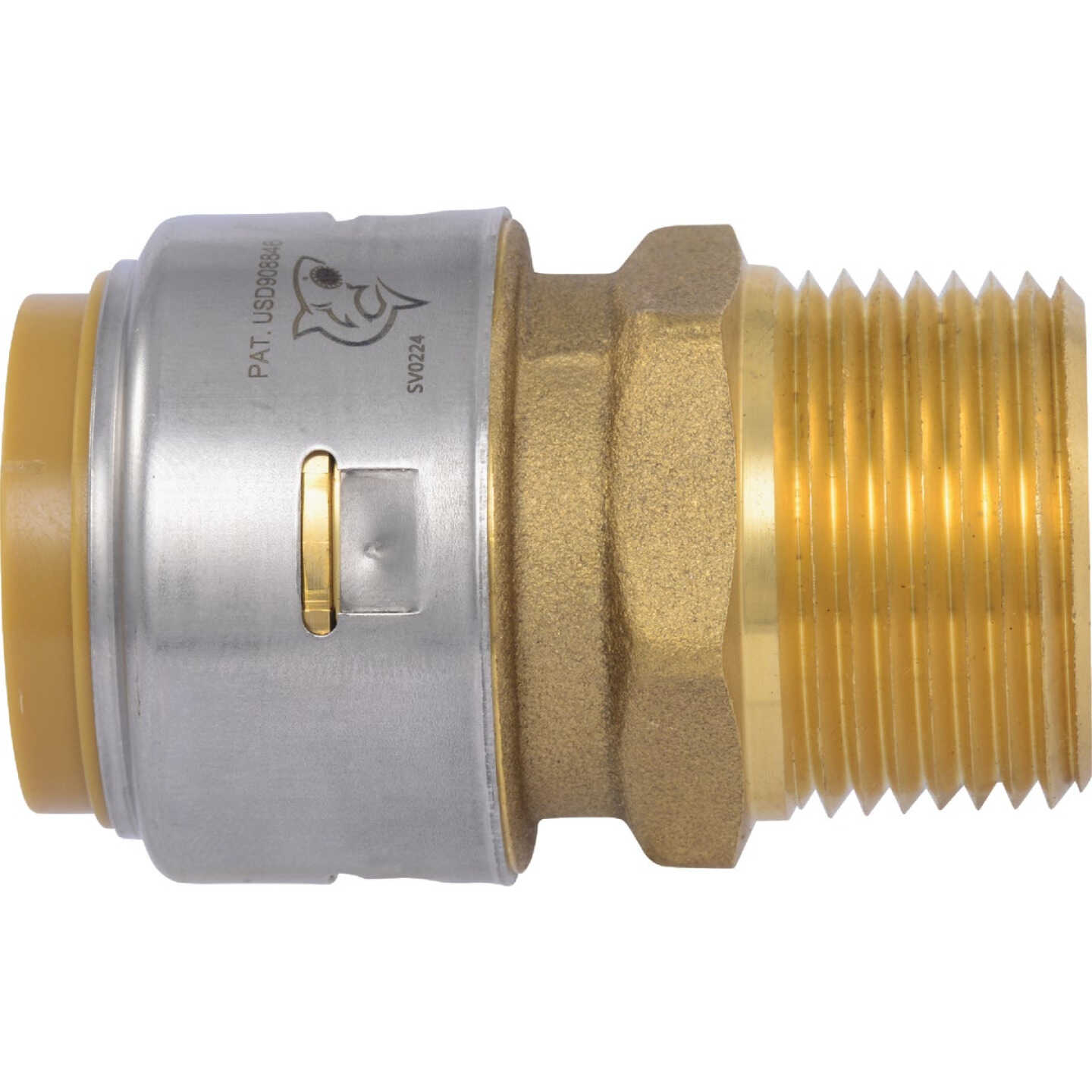 SharkBite 1 In. x 1 In. MNPT Straight Brass Push-to-Connect Male Adapter Image 3