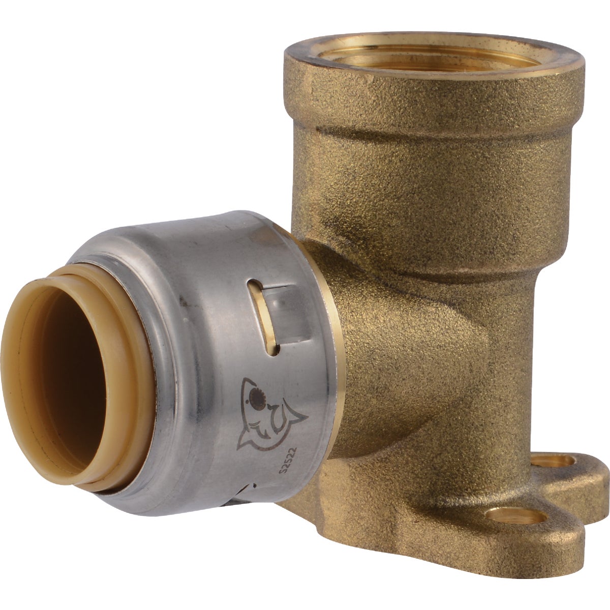 SharkBite 1/2 In. PTC x 1/2 In. FPT 90 Deg. Push-to-Connect Drop Ear Brass Elbow (1/4 Bend)