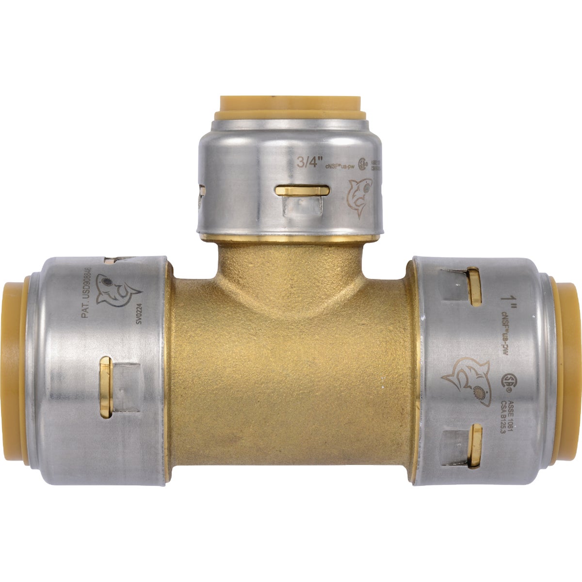 SharkBite 1 In. X 1 In. X 3/4 In. Push-to-Connect Tee Image 3