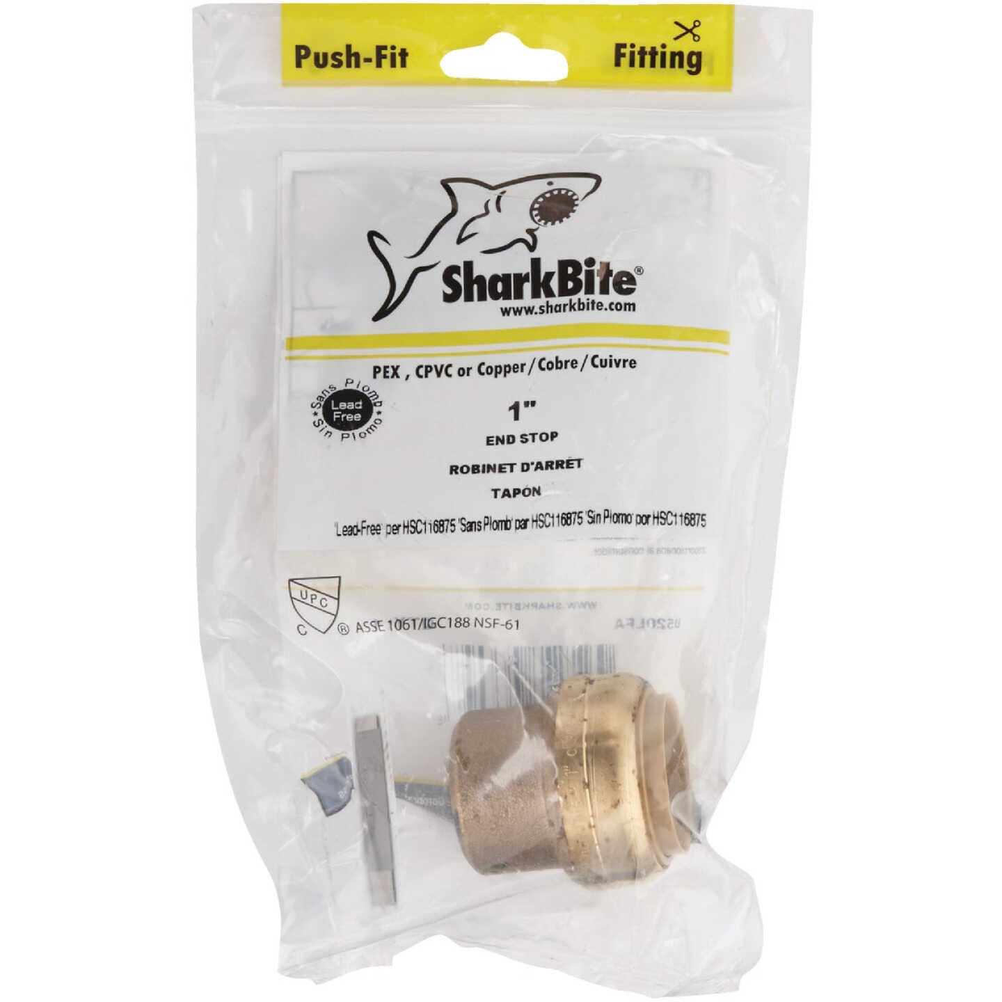 SharkBite 1 In. Push-to-Connect Brass End Push Cap Image 2