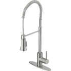 Homepointe Single or 3-Hole Commercial Style Pull-Down Kitchen Faucet, Stainless Steel Image 1