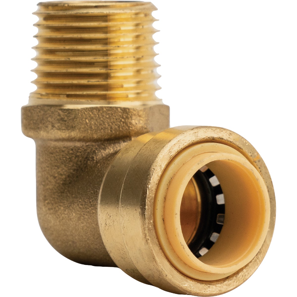 QuickFitting 1/2 In. Push-to-Connect x 1/2 In. MNPT Brass 90 Deg Male Elbow