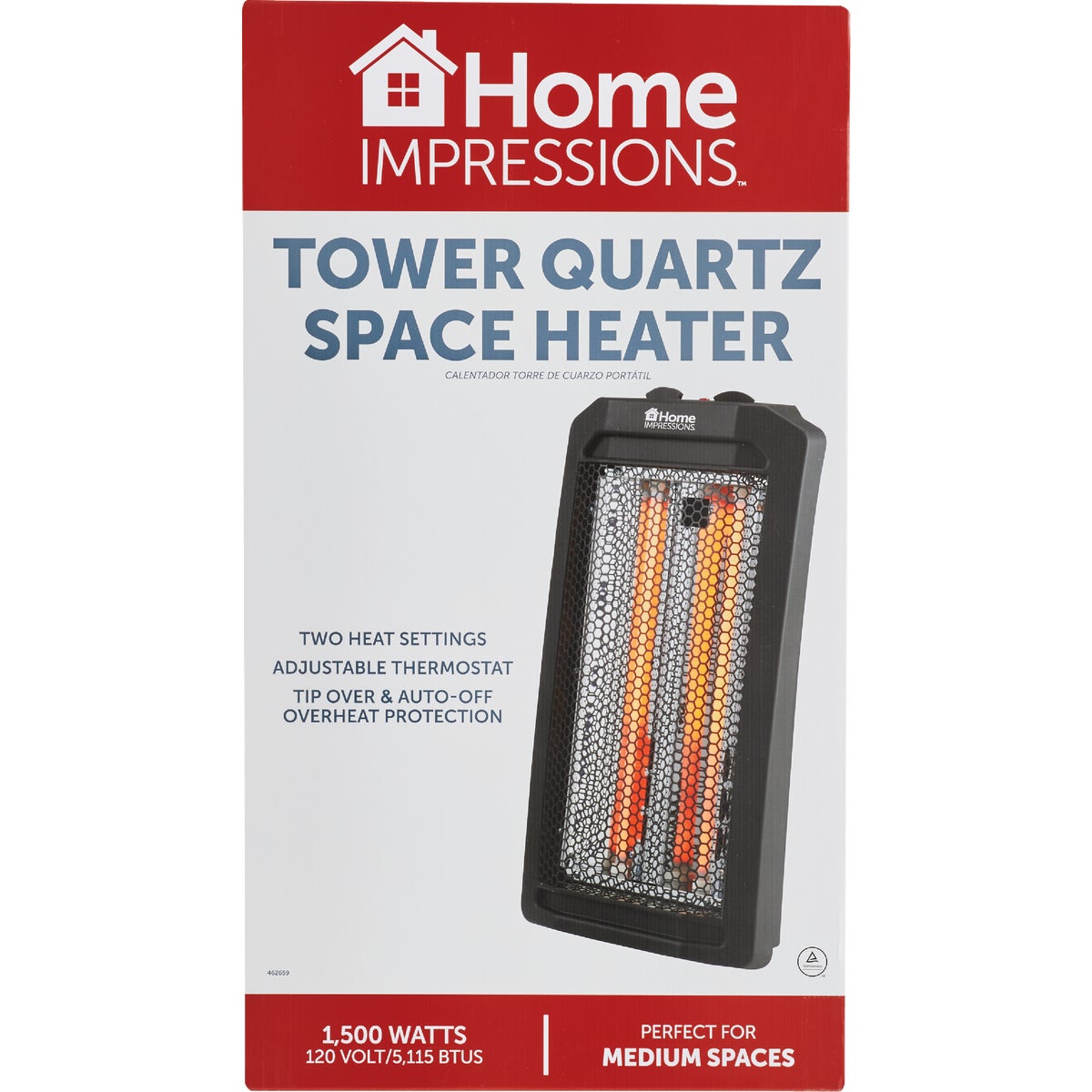 Home Impressions 1500W 120V Tower Quartz Heater Image 2