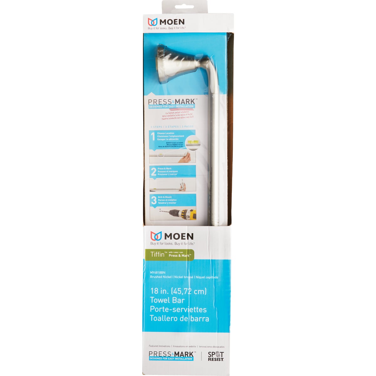 Moen Tiffin 18 In. Towel Bar, Brushed Nickel Image 3