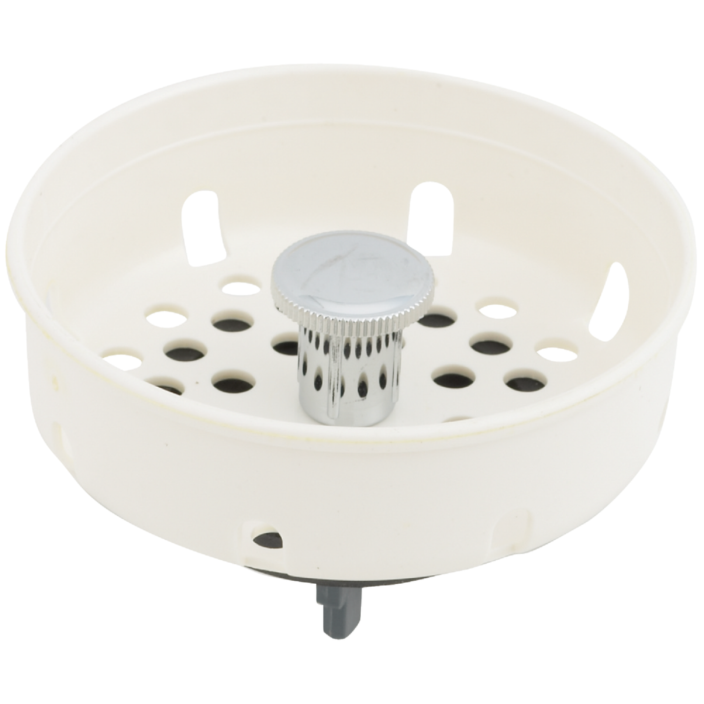 Do it 3-1/2 In. White Plastic Basket Strainer Stopper Image 1