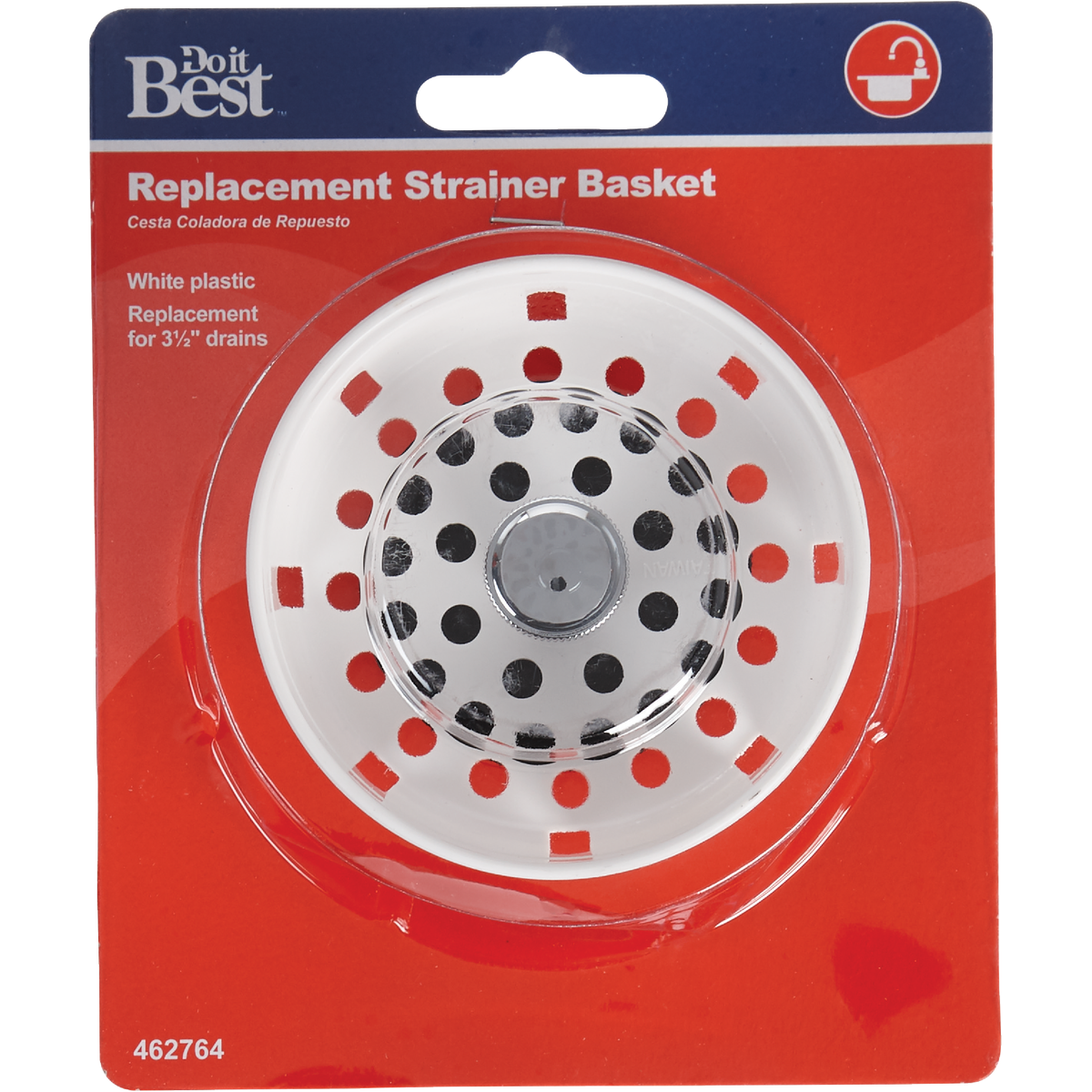 Do it 3-1/2 In. White Plastic Basket Strainer Stopper Image 2