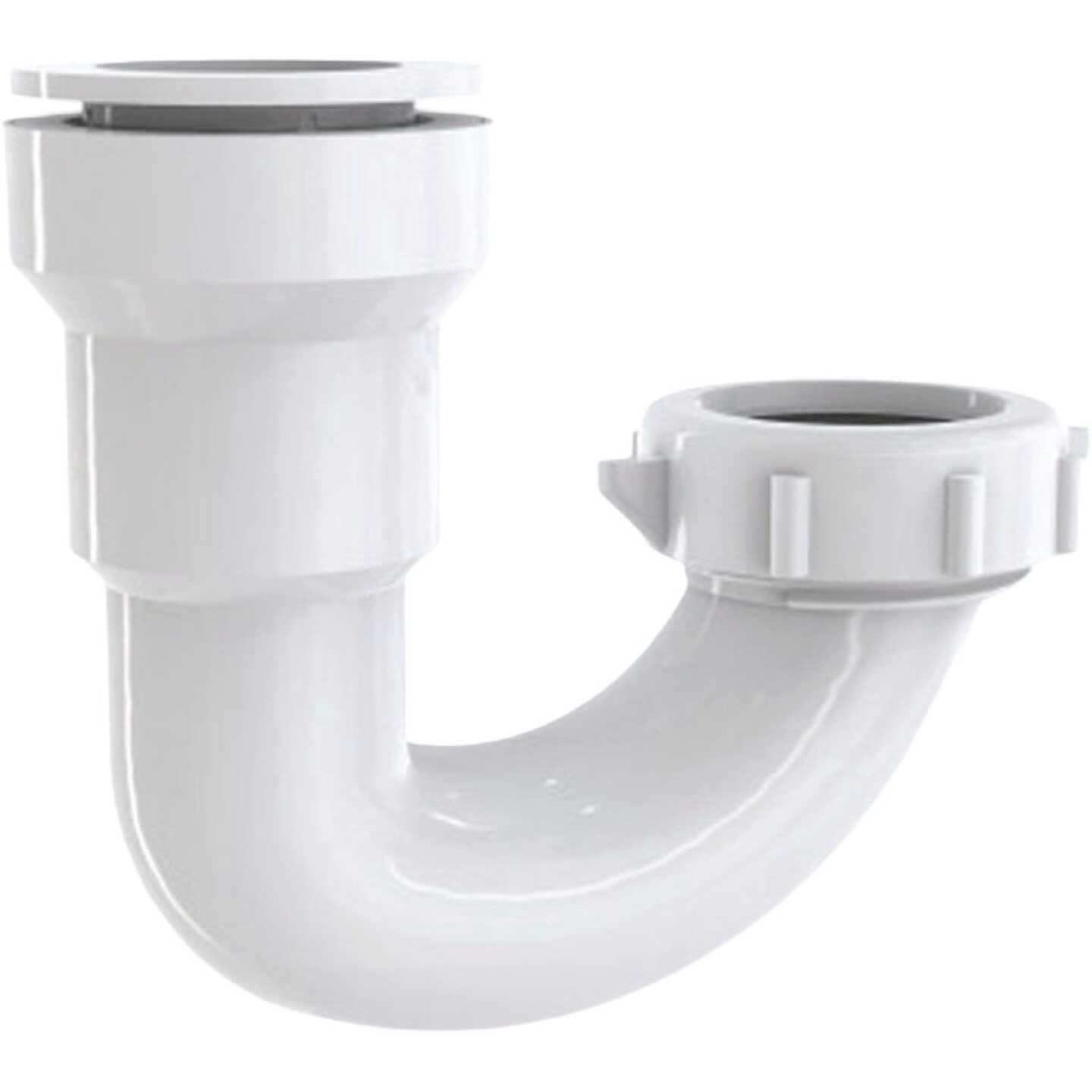 Plumb Pak 1-1/4 In. White Insta-Plumb Push-Fit Bathroom Sink J-Bend Image 1