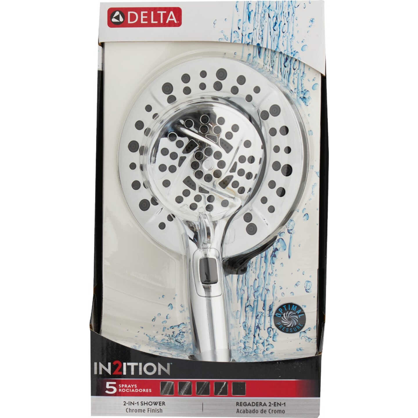 Delta In2ition 5-Spray 1.75GPM Two-In-One Shower, Chrome Image 7