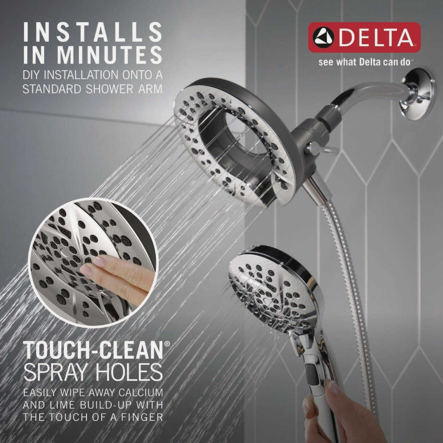 Delta In2ition 5-Spray 1.75GPM Two-In-One Shower, Chrome Image 3
