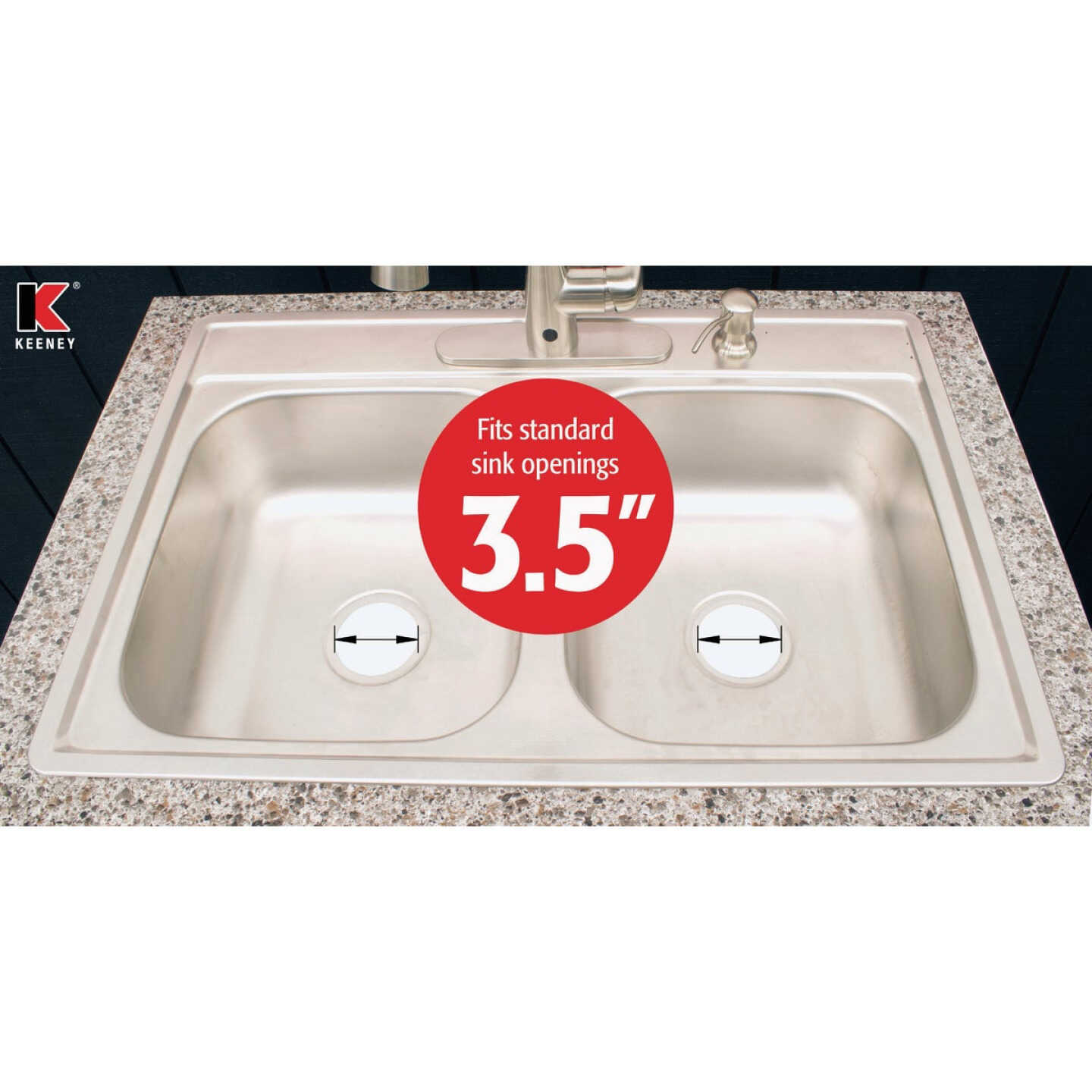 Keeney Work Horse 3-1/2 In. to 4 In. Black Stainless Steel Strainer Image 2