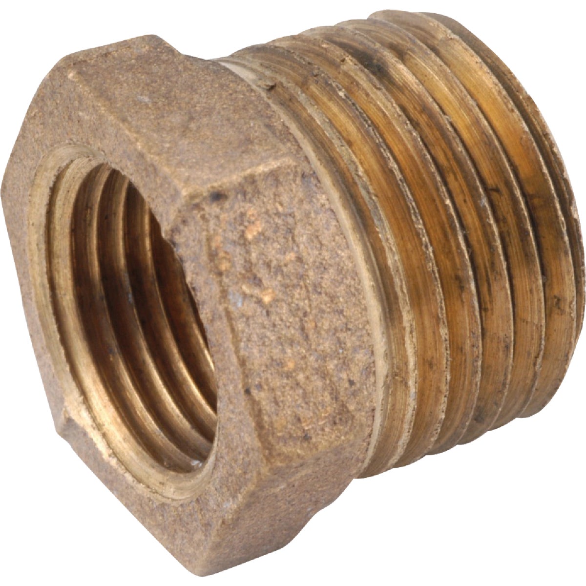 Anderson Metals 1/2 In. MPT x 3/8 In. FPT Red Brass Hex Reducing Bushing Image 1