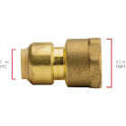 QuickFitting 3/8 In. Push-to-Connect x 1/2 In. FNPT Brass Reducing Female Adapter Image 5