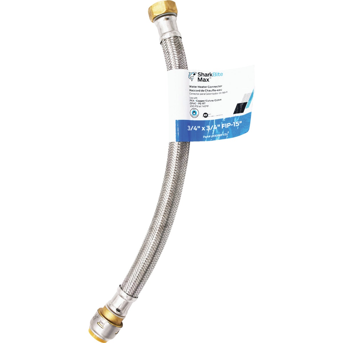 SharkBite 3/4 In. SB X 3/4 In. FIP X 15 In. L Braided Flexible Water Heater Connector Image 6