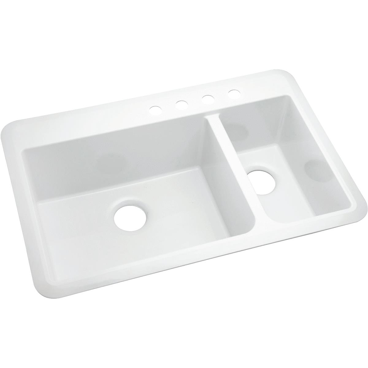 9"/8" WHITE VIKRELL SINK Image 1