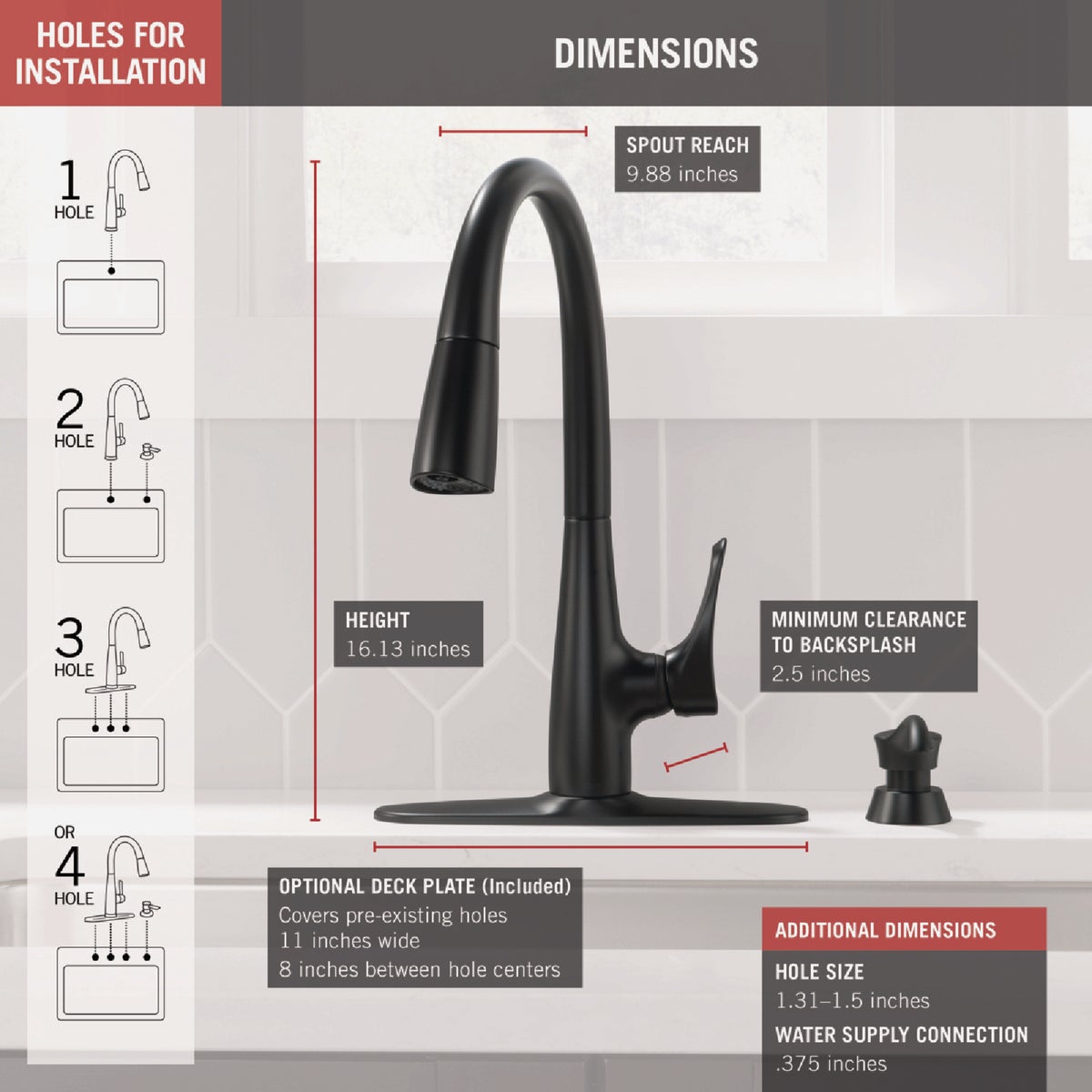Delta Dunsley 1-Handle Pull-Down Kitchen Faucet, Matte Black Image 2