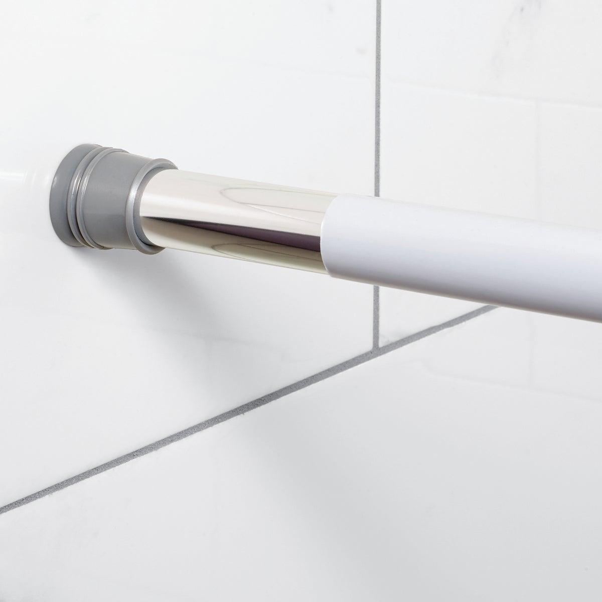 Zenith Zenna Home 60 In. White Shower Rod Cover Image 3