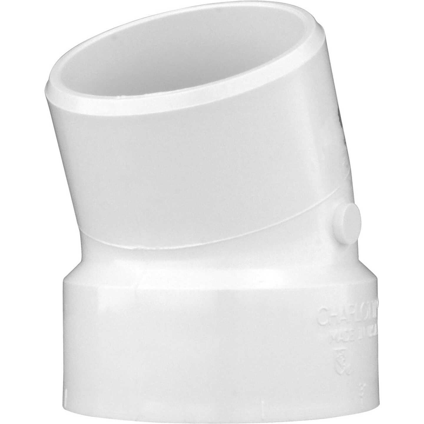 Charlotte Pipe 3 In. Schedule 40 22-1/2 Deg. DWV PVC Street Elbow (1/16 Bend) Image 1