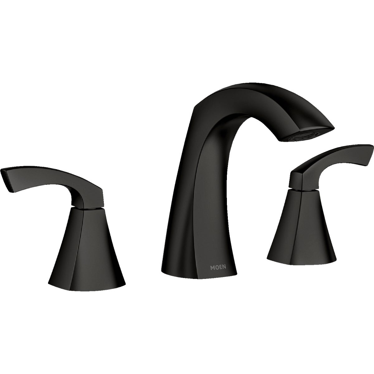 Moen Lindor 2-Handle Lever Widespread Bathroom Faucet, Matte Black Image 1