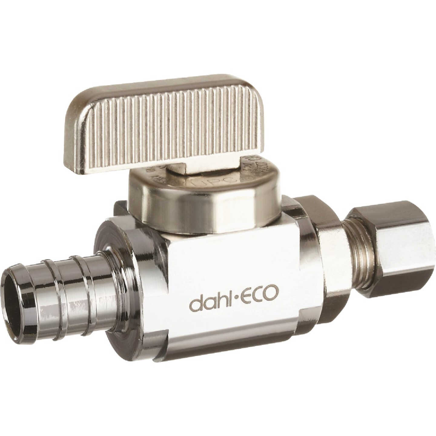 dahl 1/2 In. PEX Crimp x 1/4 In. OD Comp Straight Plated Supply Stop Image 1