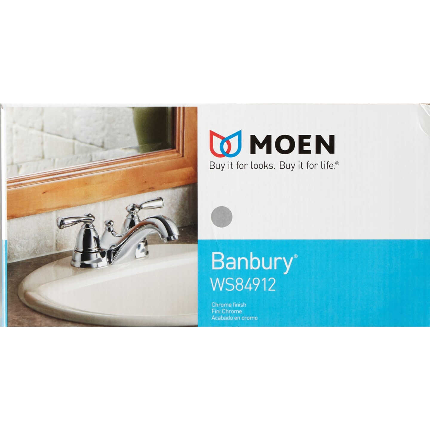 Moen Banbury 2-Handle Lever Centerset Bathroom Faucet with Pop-Up, Chrome Image 3