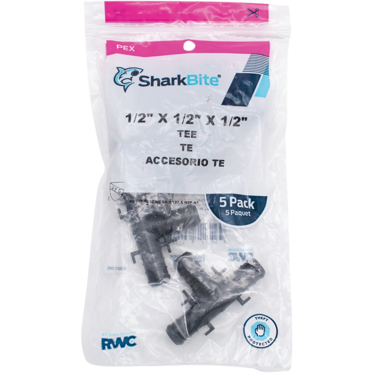 SharkBite PEX-B 1/2 In. Poly Alloy Barb Tee (5-Pack) Image 2