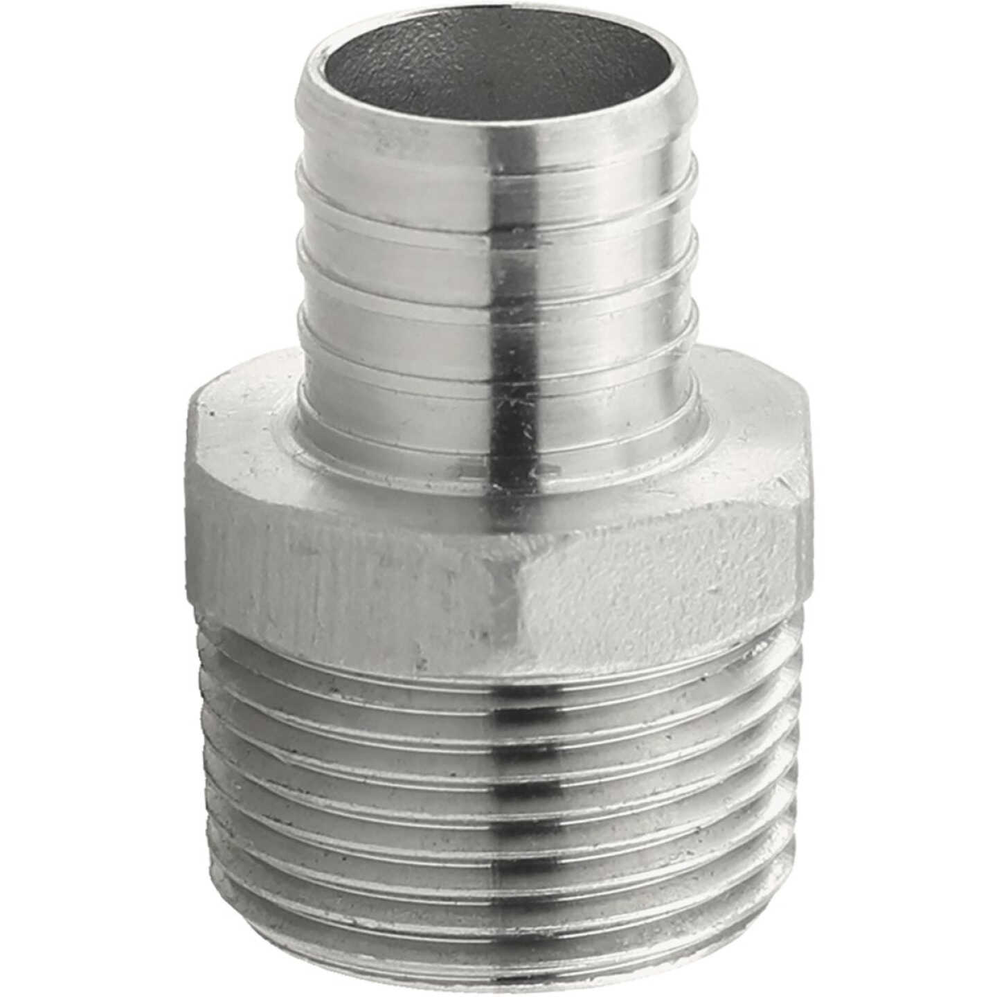 Plumbeez 1 In. x 1 In. MPT Stainless Steel PEX Adapter Image 1