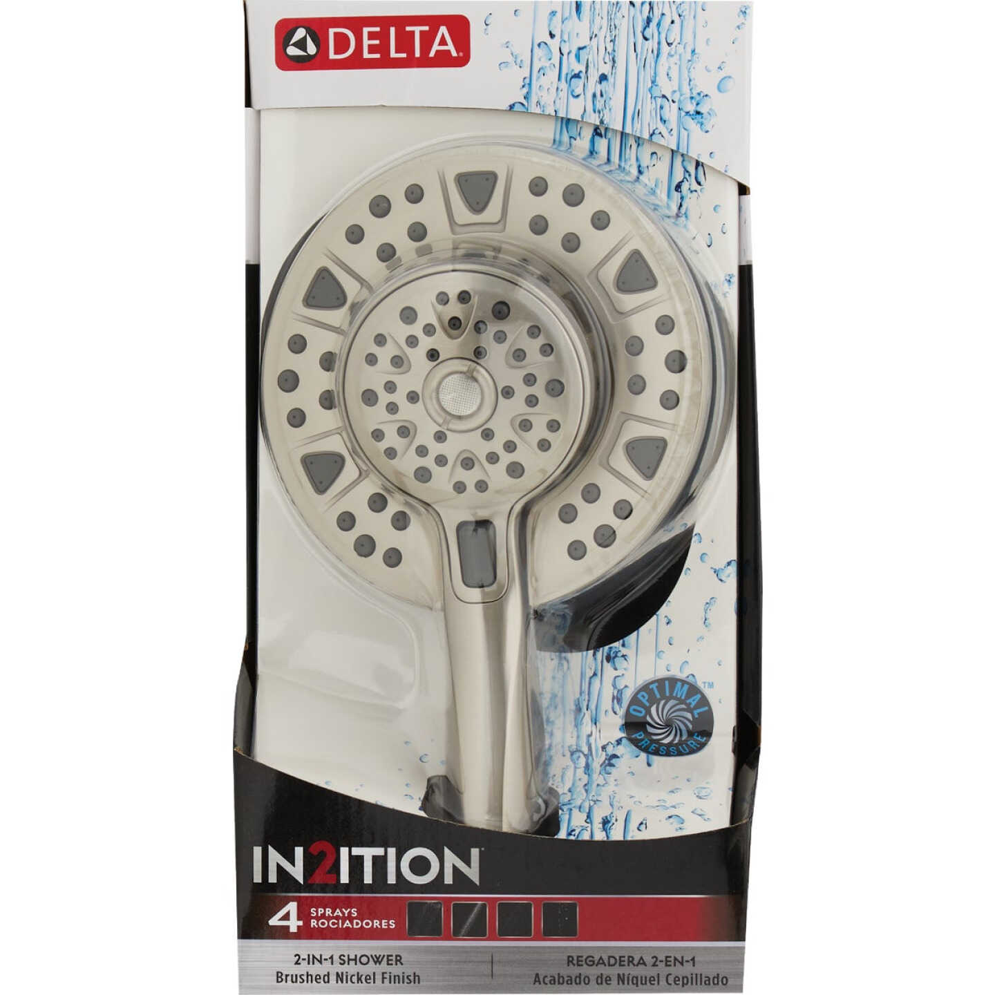 Delta In2ition 4-Spray 1.75GPM Two-In-One Shower Head, Brushed Nickel Image 7