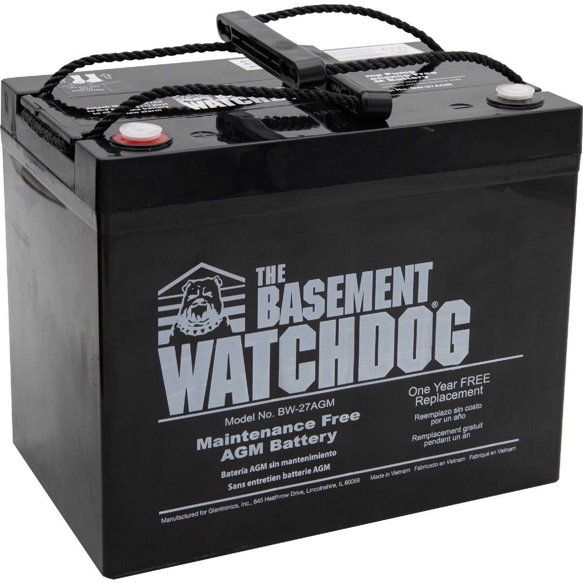 The Basement Watchdog Maintenance Free AGM Standby Sump Pump Battery