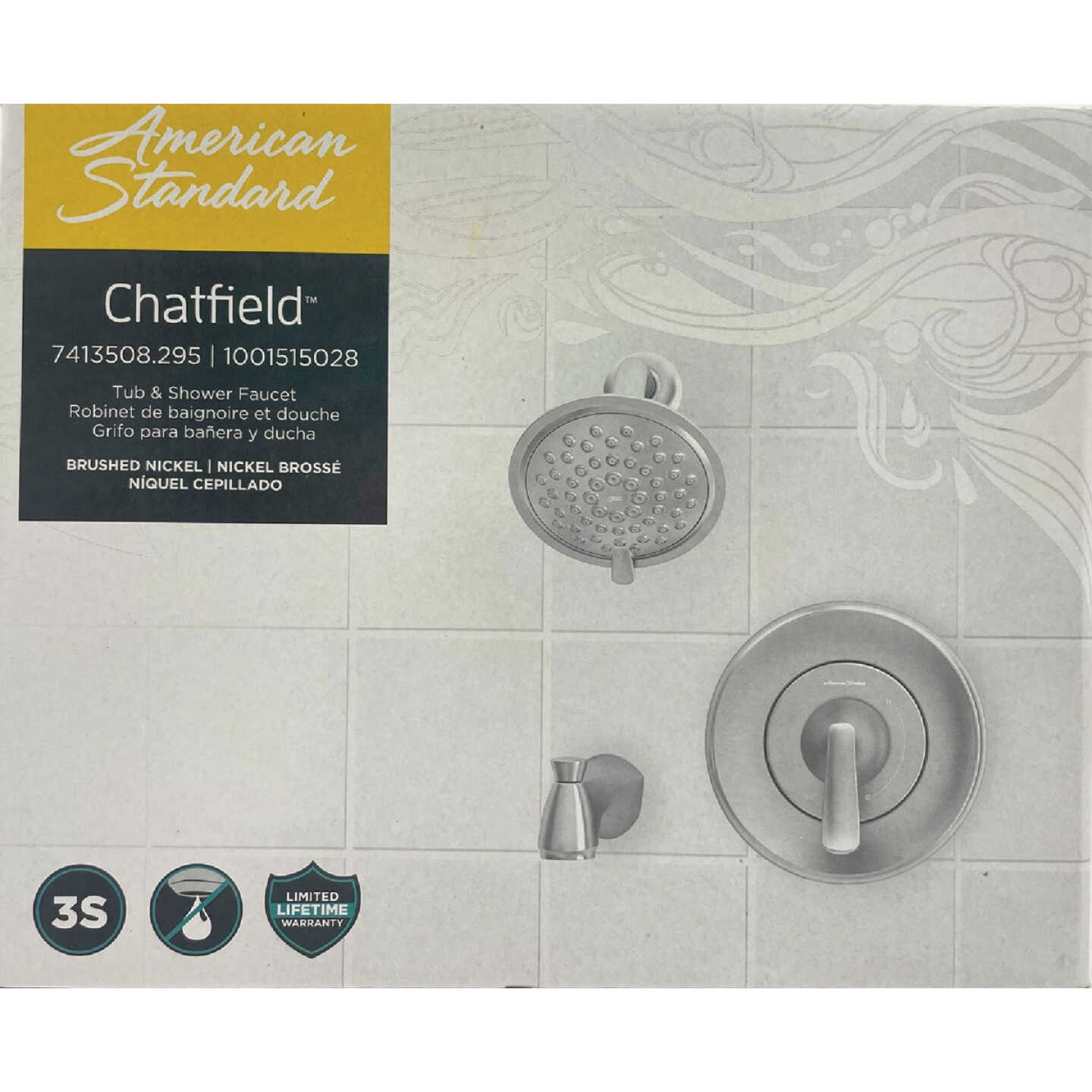 American Standard Chatfield Brushed Nickel Single-Handle Lever Tub & Shower Faucet Image 4