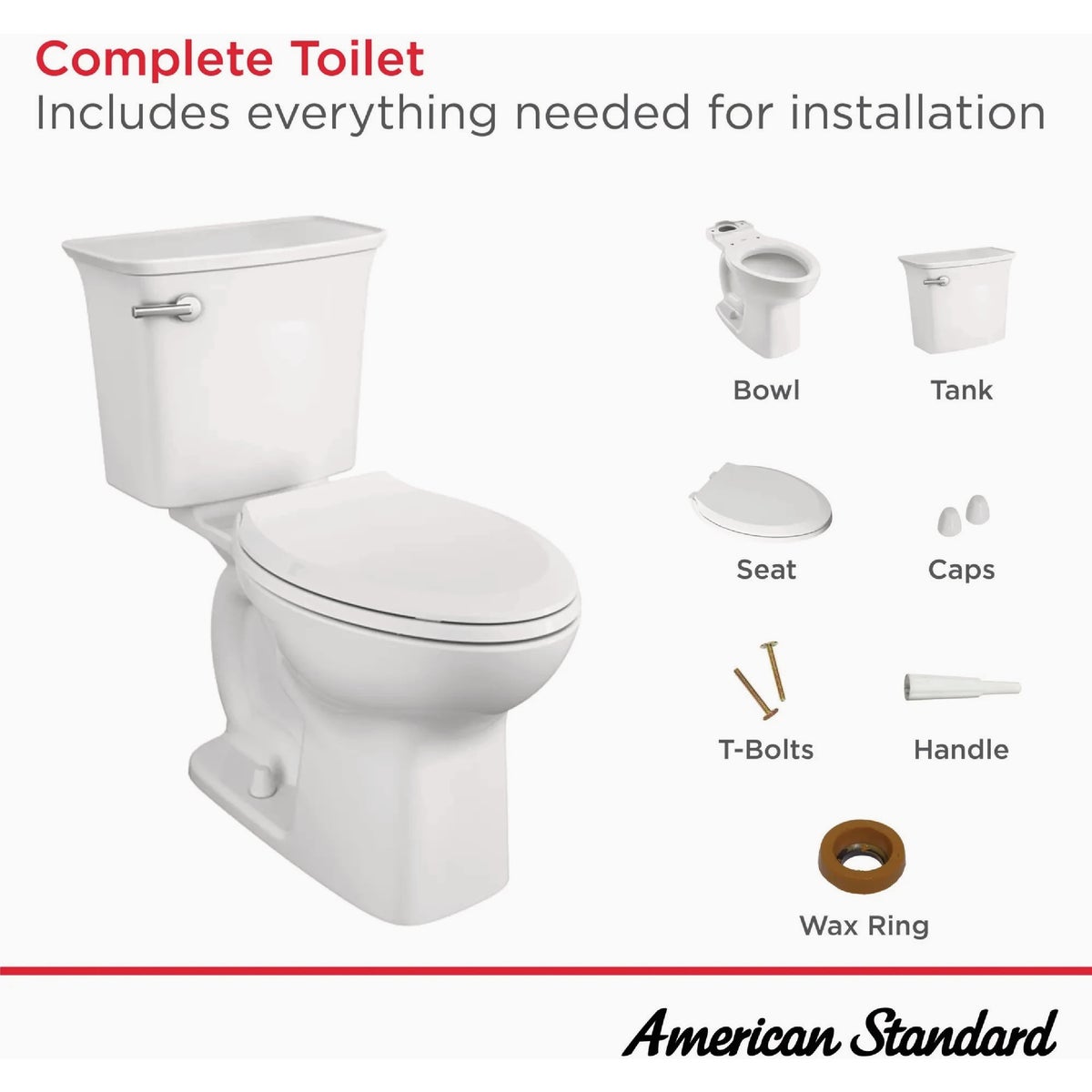 American Standard Elevation White Extra-Tall 19 In. Elongated Bowl 1.28 GPF Toilet-to-Go Image 6