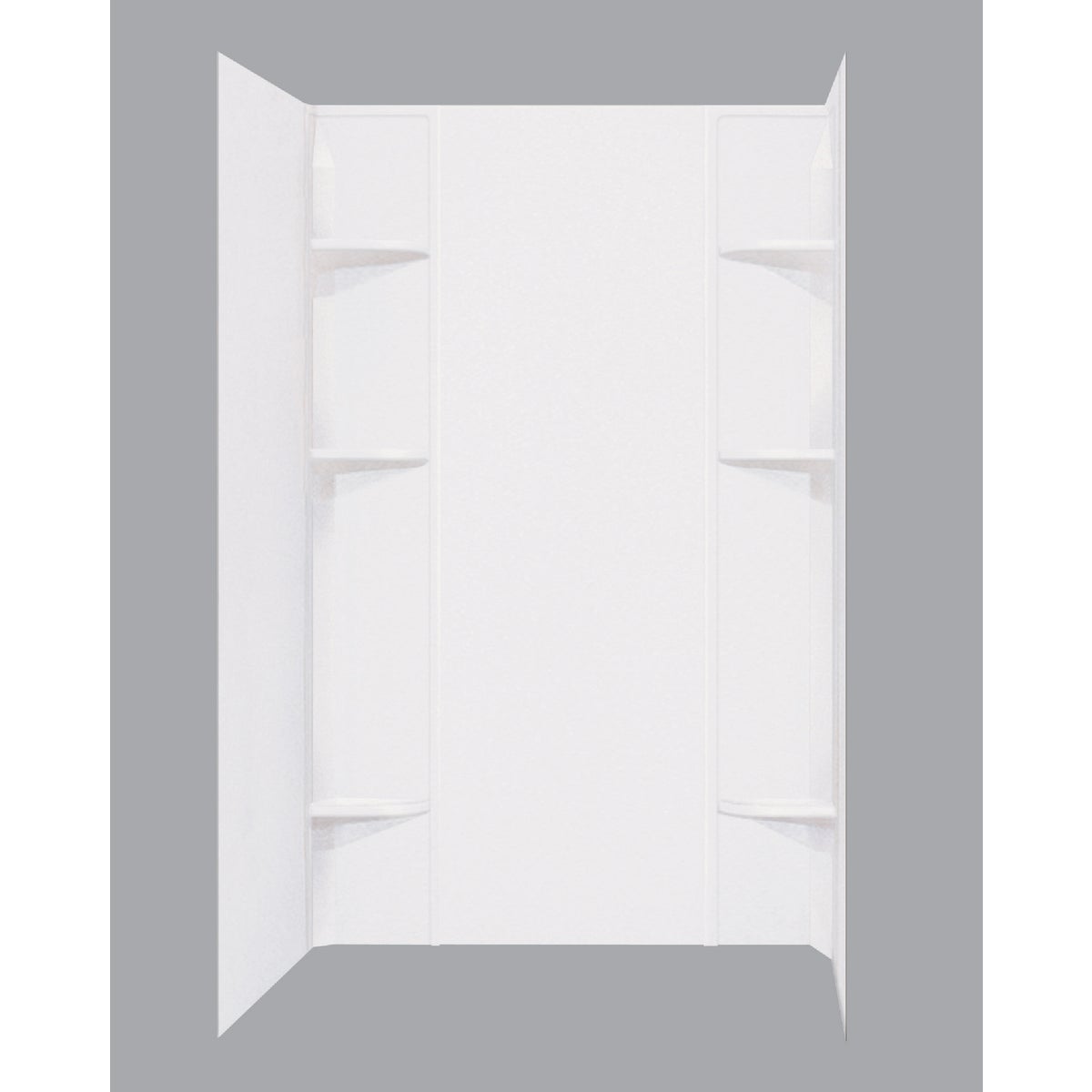 Mustee Durawall 60 In. x 71.5 In. x 40 In. Glue Up Alcove Shower Wall Set in White (5-Piece)