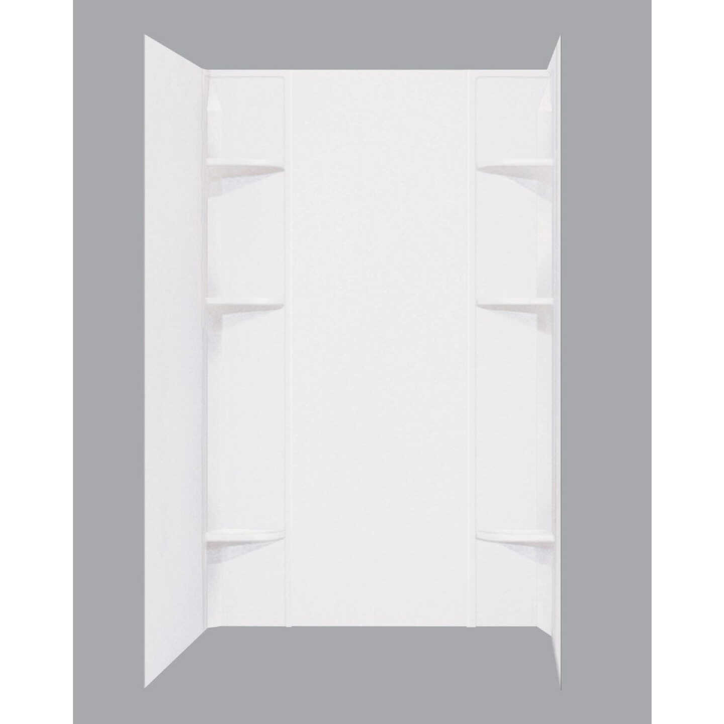 Mustee Durawall 60 In. x 71.5 In. x 40 In. Glue Up Alcove Shower Wall Set in White (5-Piece) Image 1