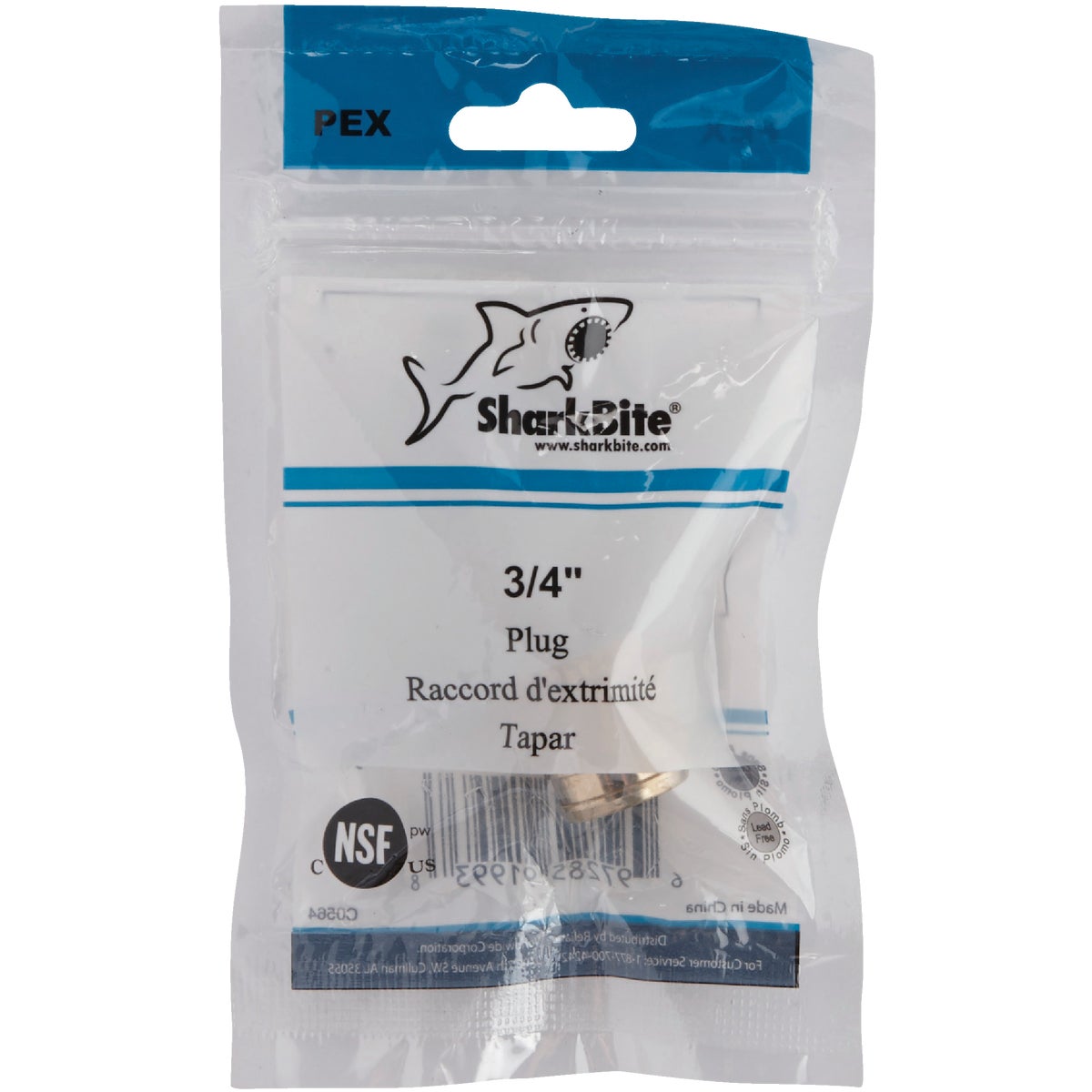 SharkBite 3/4 In. Barb Brass PEX Test Plug Image 2