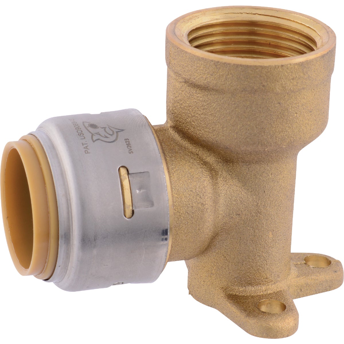 SharkBite 3/4 In. PTC x 3/4 In. FPT 90 Deg. Push-to-Connect Drop Ear Brass Elbow (1/4 Bend)