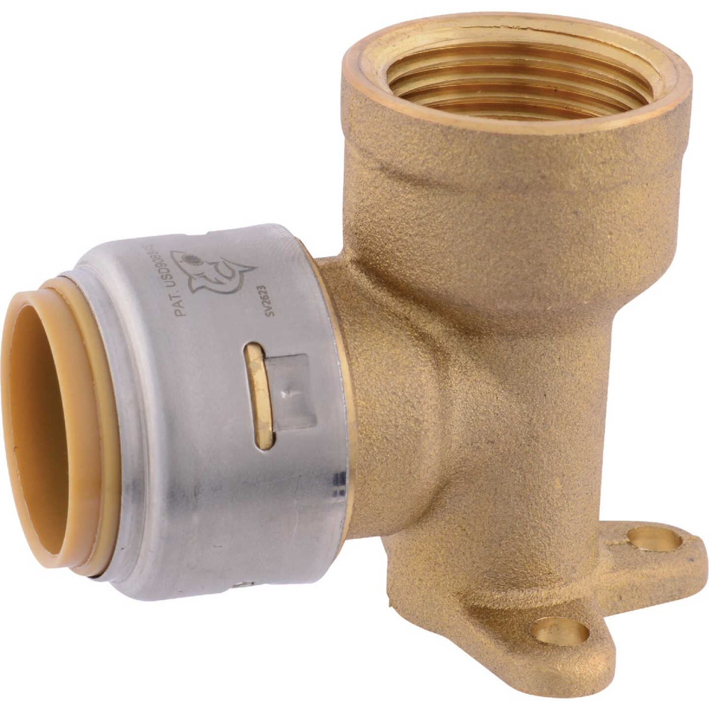 SharkBite 3/4 In. PTC x 3/4 In. FPT 90 Deg. Push-to-Connect Drop Ear Brass Elbow (1/4 Bend) Image 1