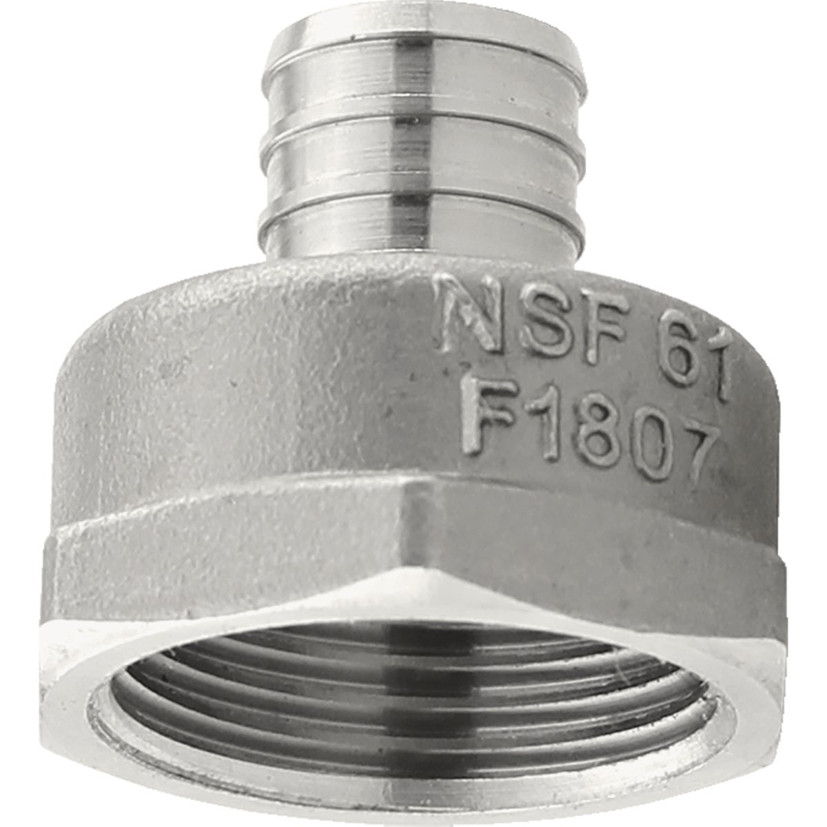 Plumbeez 3/4 In. x 1 In. FPT Stainless Steel PEX Adapter