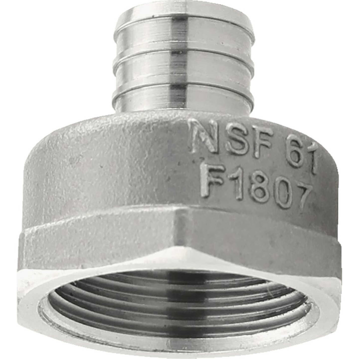 Plumbeez 3/4 In. x 1 In. FPT Stainless Steel PEX Adapter Image 1