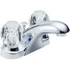 Delta Foundations Chrome 2-Handle Knob 4 In. Centerset Bathroom Faucet with Pop-Up Image 1