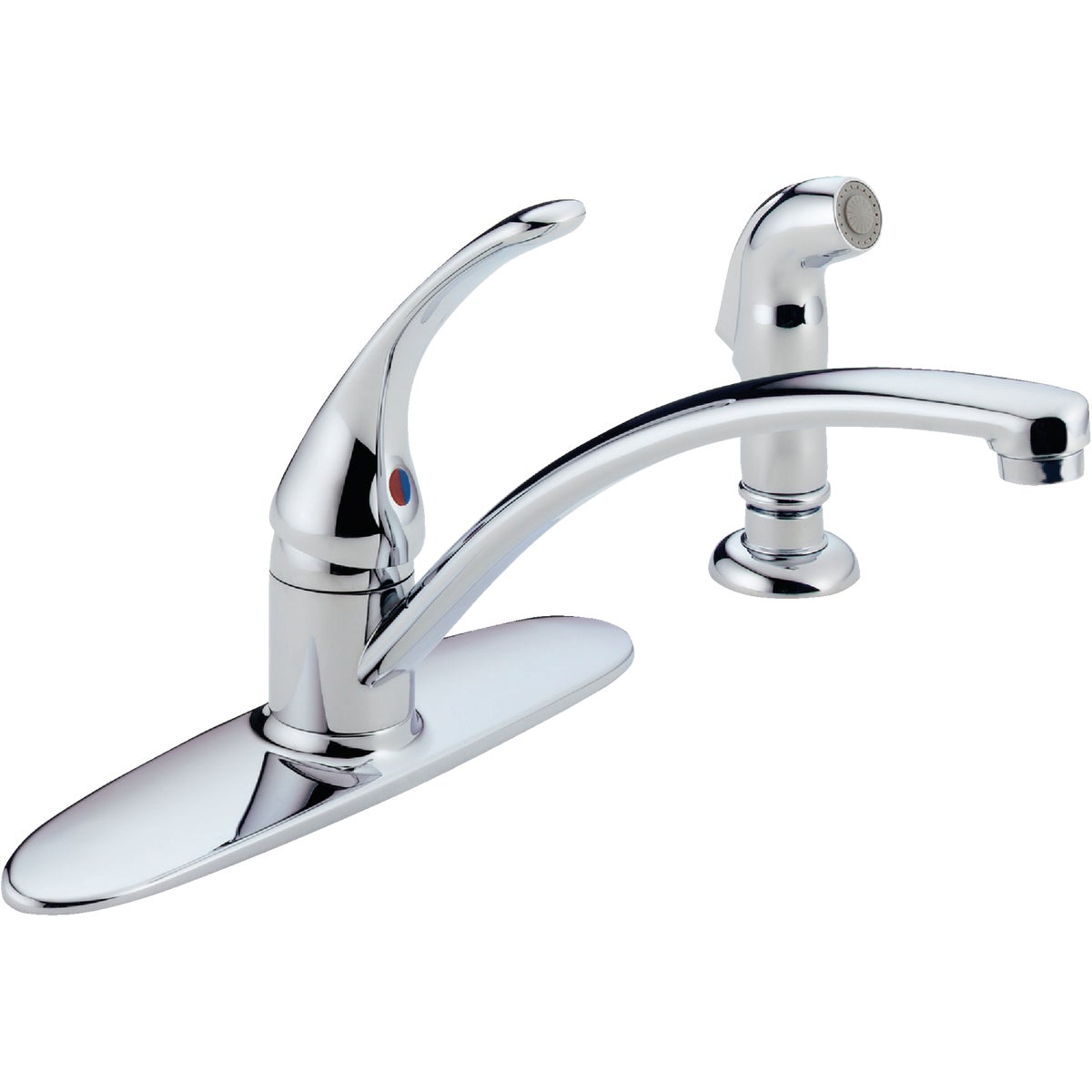 Delta Foundations 1-Handle Lever Kitchen Faucet with Side Spray, Chrome