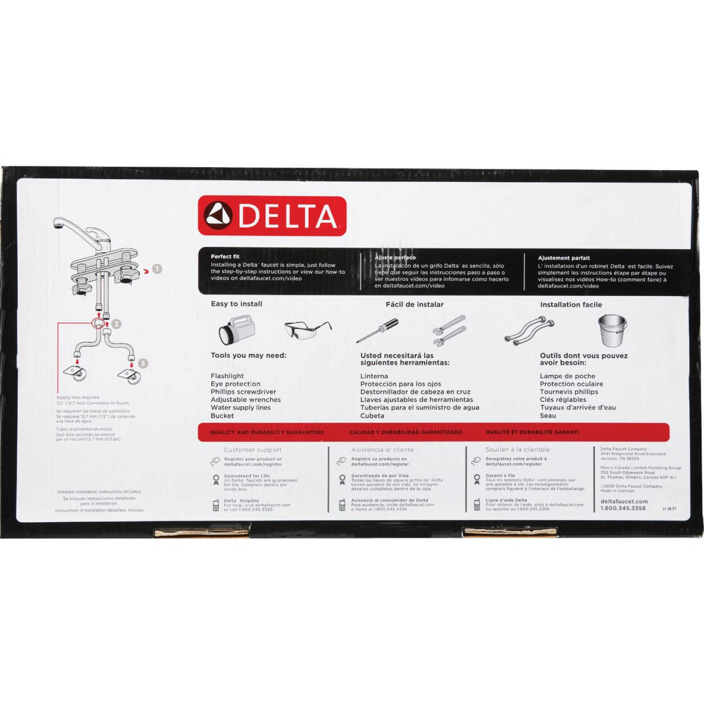 Delta Foundations 1-Handle Lever Kitchen Faucet with Side Spray, Chrome Image 6